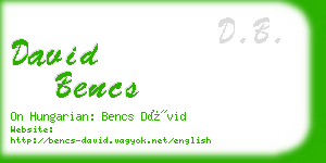 david bencs business card